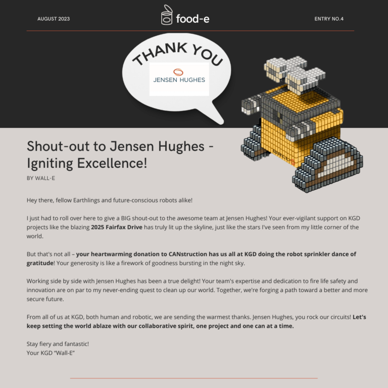 Thank you, Jensen Hughes, from KGD “Wall-E!”