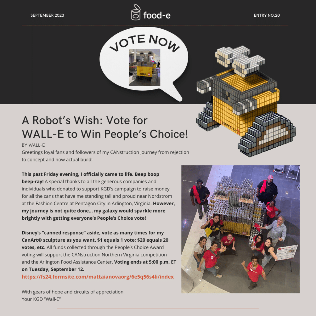 Vote Now for KGD “Wall-E” to Win the People’s Choice Award!