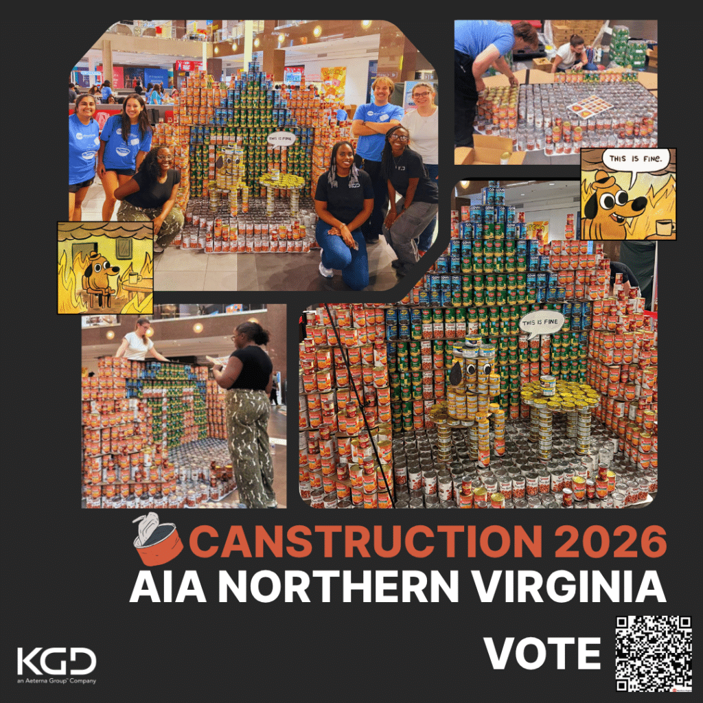 KGD’s “This Is Fine” CANstruction Sculpture – Vote for Us